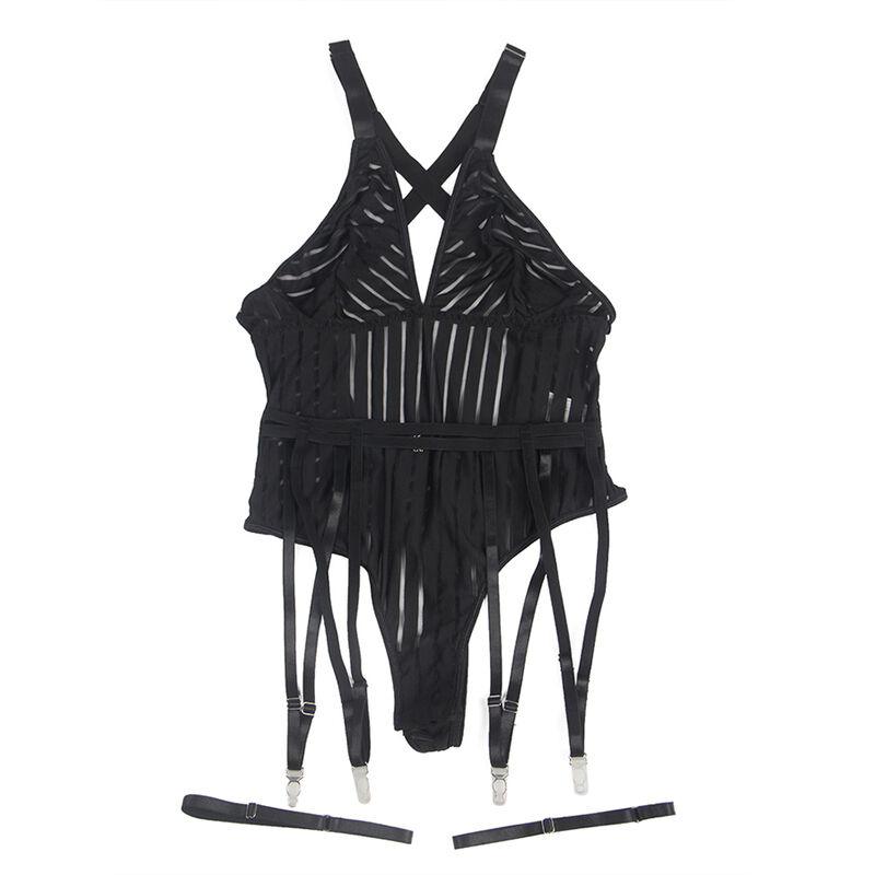 SUBBLIME - 954154 Body mit Strumpfgürtel Schwarz L/XL