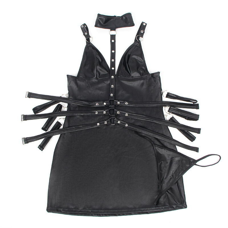 SUBBLIME - 954413 Bondage-Body aus Leder Schwarz L/XL