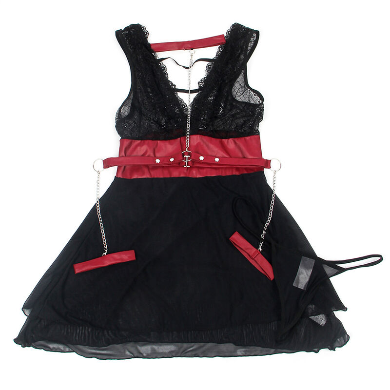 SUBBLIME - 954420 Bondage-Kleid aus Spitze Schwarz S/M