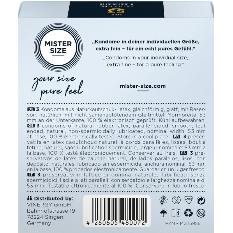 MISTER SIZE - Kondomgröße M 53 mm (3 Einheiten)