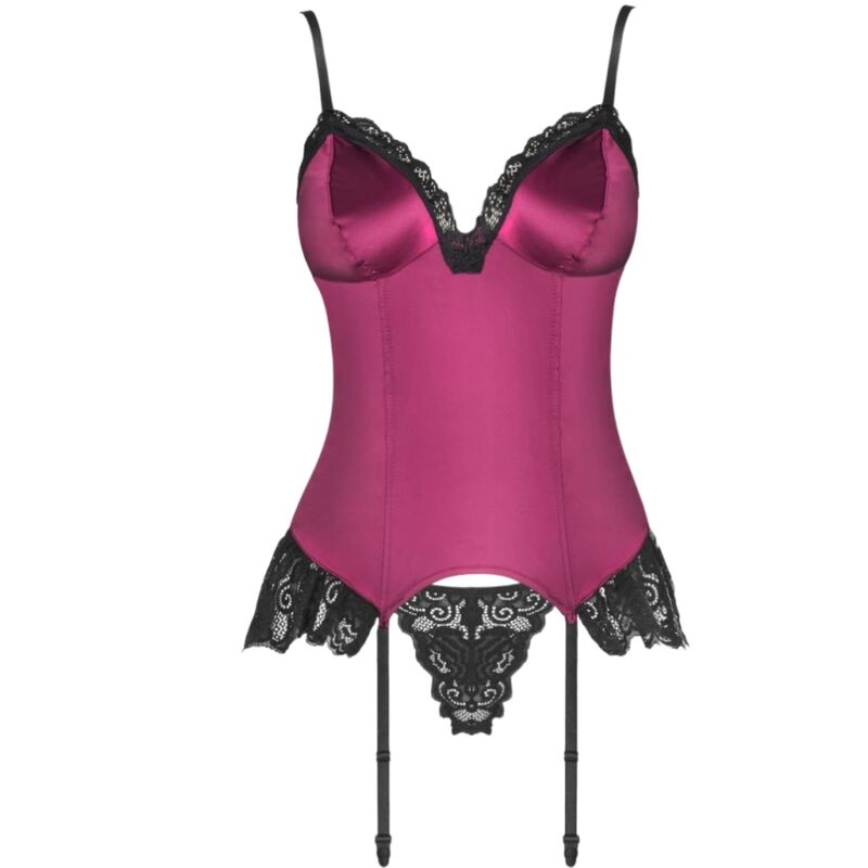 AGRAFENA CF 90436 KORSETT + TANGA BURGUNDER S/M