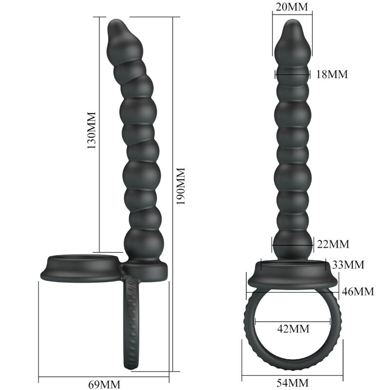 PRETTY LOVE - DILLION DOPPELTE PENETRATION PENISRING SCHWARZ