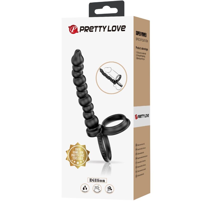 PRETTY LOVE - DILLION DOPPELTE PENETRATION PENISRING SCHWARZ
