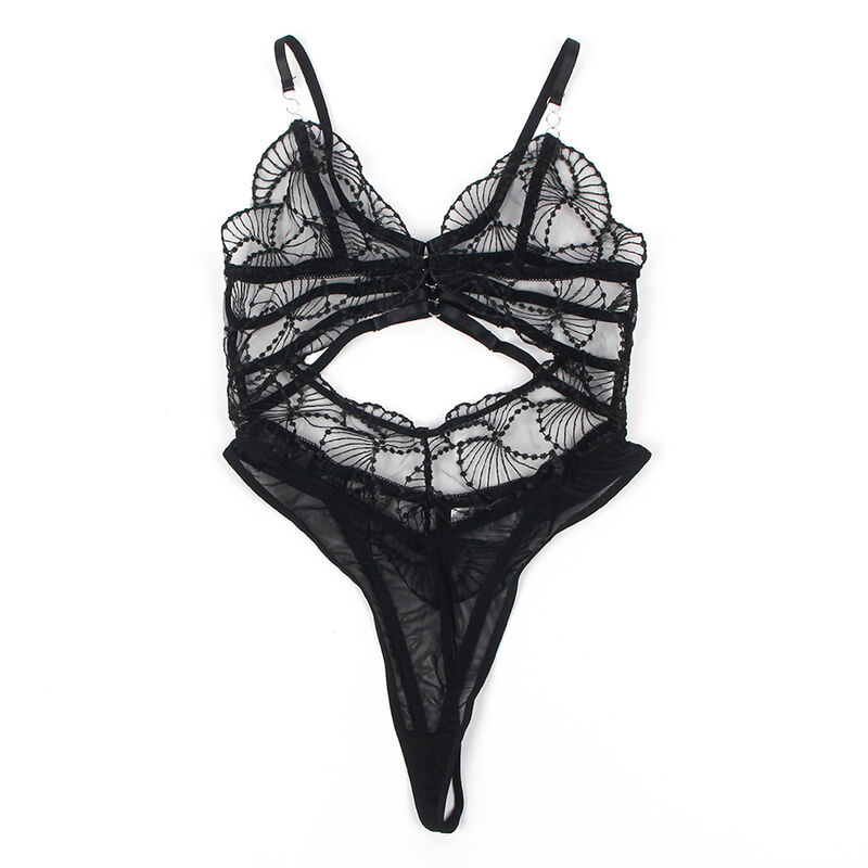 SUBBLIME - 955212 Transparenter Body mit schwarzer Hohlspitze S/M