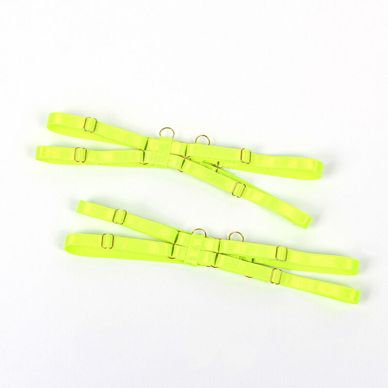 SUBBLIME - 955281 BH-SET MIT HALSKETTE UND BEINDETAILS FLUORESZIERENDES GRÜN L/XL