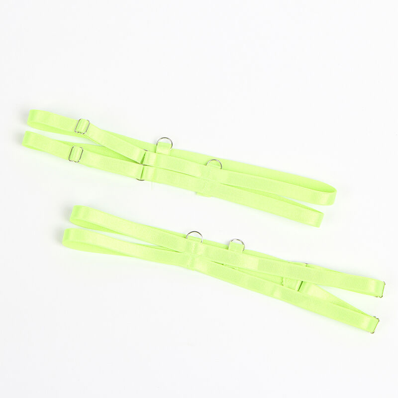 SUBBLIME - 955311 BH-SET MIT SPITZE UND STRUMPFBAND GRÜN UND BLAU S/M