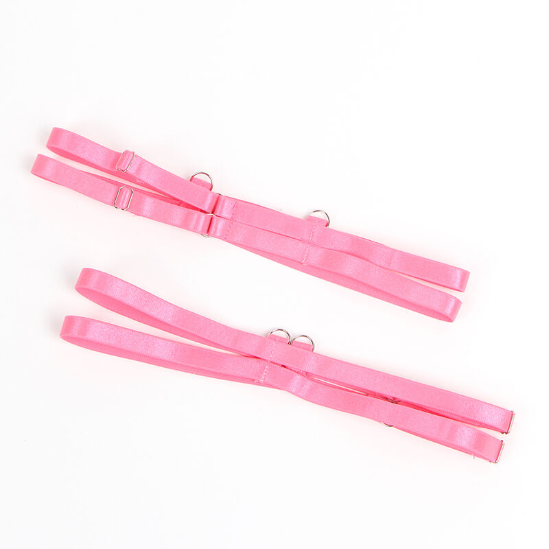 SUBBLIME - 955359 BH-SET MIT SPITZE UND STRUMPFBÄNDERN ROSA UND LILA S/M