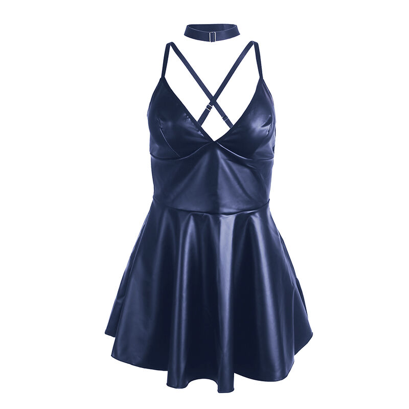SUBBLIME - 955410 Kleid mit blauen Lederträgern S/M