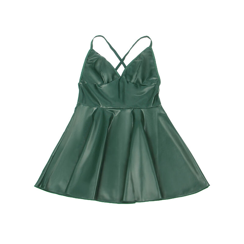 SUBBLIME - 955434 Kleid mit grünen Lederträgern S/M