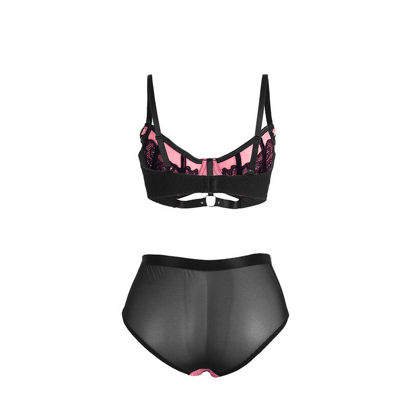 SUBBLIME - 955571 Rosa Lackleder Mesh Reißverschluss BH-Set S/M