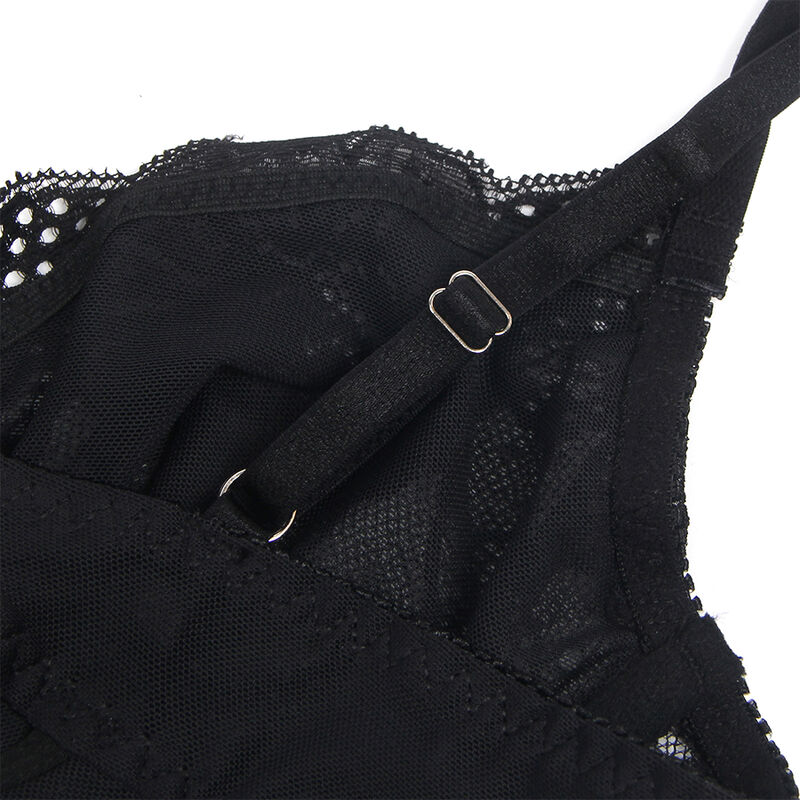 SUBBLIME - 955618 Spitzen-Bodysuit mit Unterteilverschluss Schwarz S/M