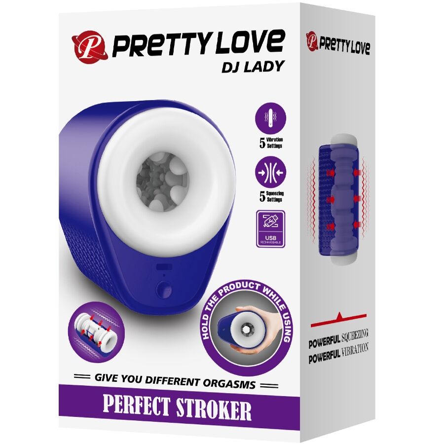 PRETTY LOVE - DJ LADY männlicher Masturbator mit Vibration 5 Einstellungen Lila