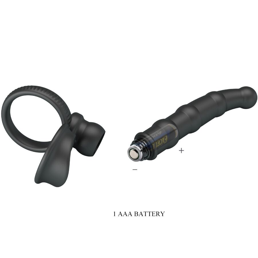 PRETTY LOVE - TATUM VIBRIERENDER PENISRING MIT STECKER 10 VIBRATIONEN SCHWARZ