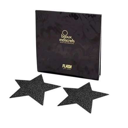BIJOUX - INDISCRETS Schwarze Star-Flash-Nippelkappen