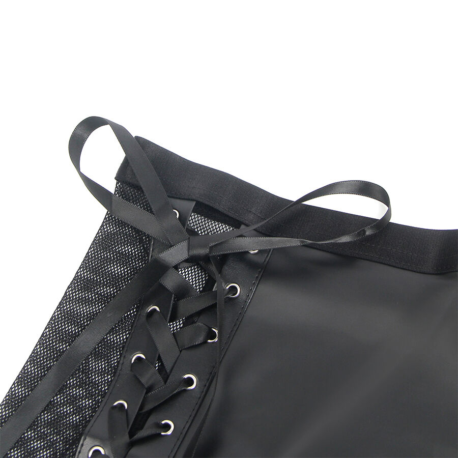 SUBBLIME - 957599 Leder-BH und Rock-Set Schwarz L/XL