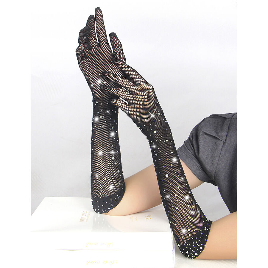 SUBBLIME - 957469 SHINE transparente Handschuhe Schwarz S/M