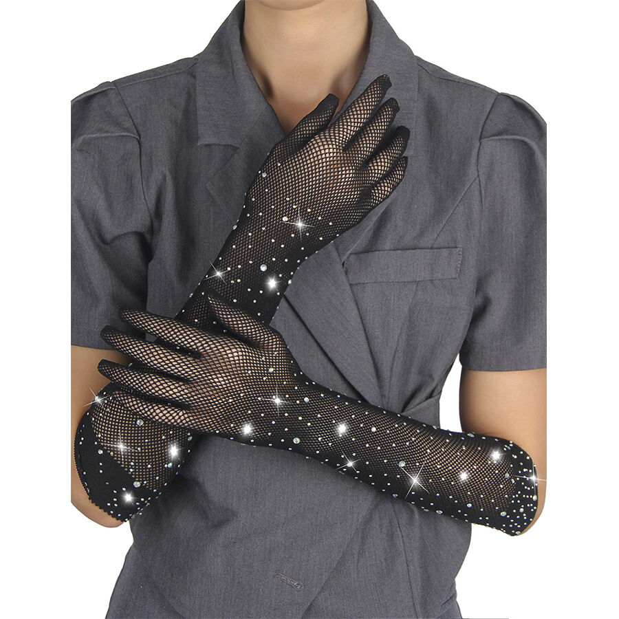 SUBBLIME - 957469 SHINE transparente Handschuhe Schwarz S/M