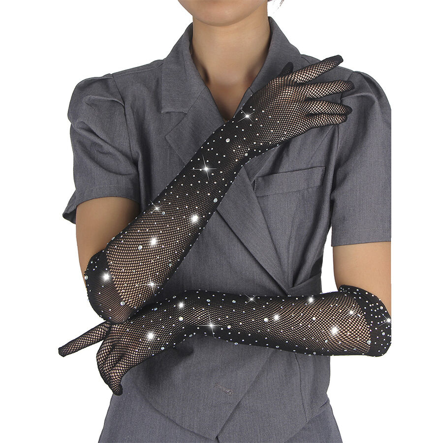 SUBBLIME - 957469 SHINE transparente Handschuhe Schwarz S/M