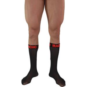 MACHO - Dünne Socken Einheitsgröße Schwarz/Rot
