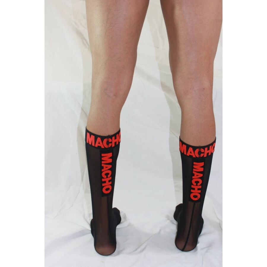 MACHO - Dünne Socken Einheitsgröße Schwarz/Rot
