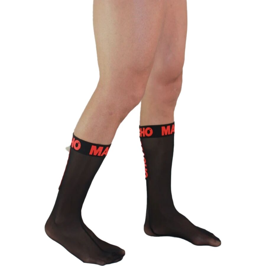 MACHO - Dünne Socken Einheitsgröße Schwarz/Rot