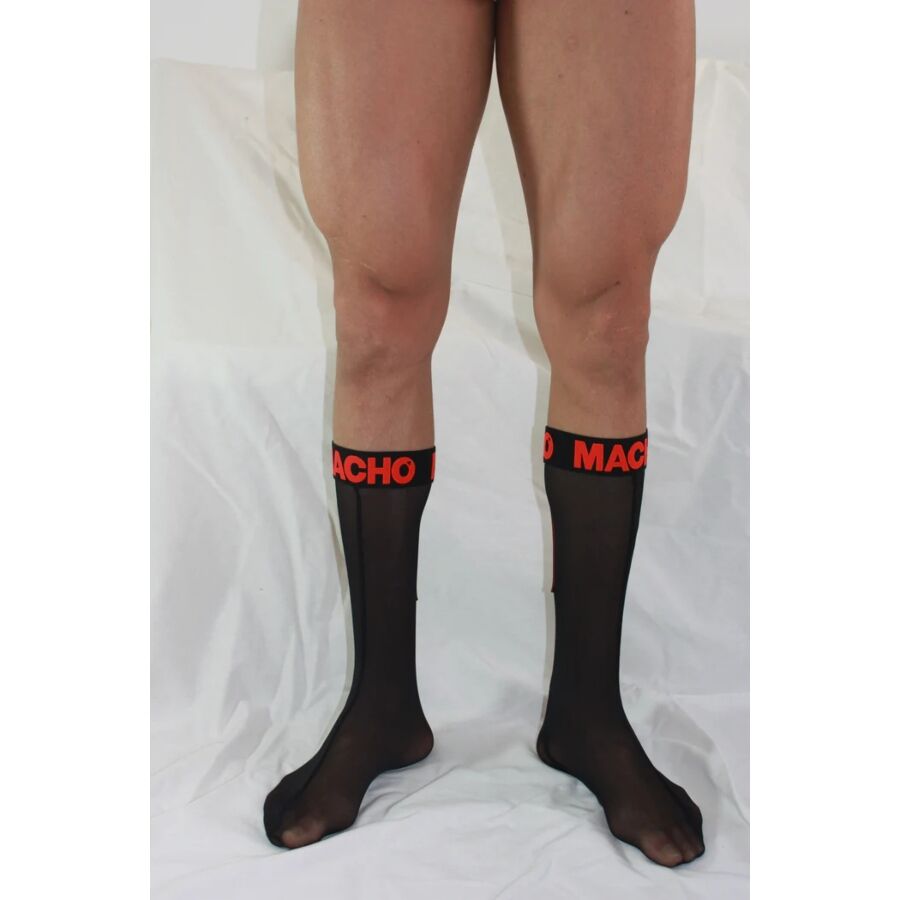 MACHO - Dünne Socken Einheitsgröße Schwarz/Rot