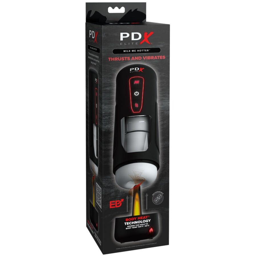 PDX ELITE - MILK ME HOTTER automatischer Masturbator mit Stoß- und Wärmeeffektvibration