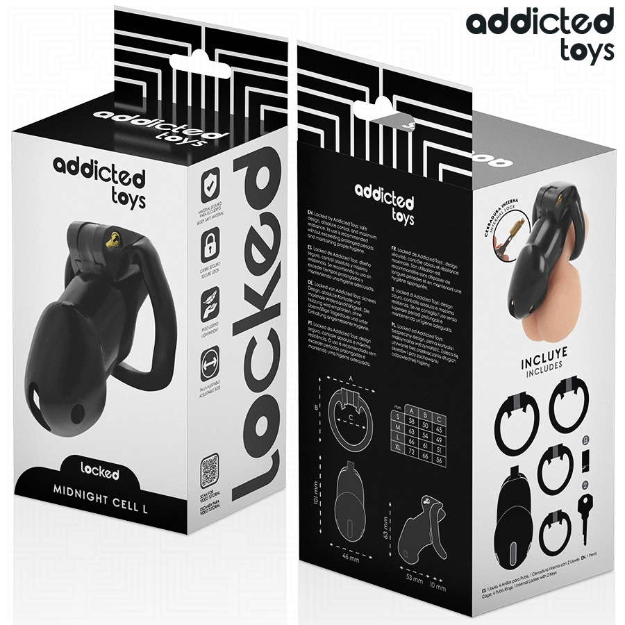 ADDICTED TOYS LOCKED - MINDNIGHT CELL Penis käfig Größe L
