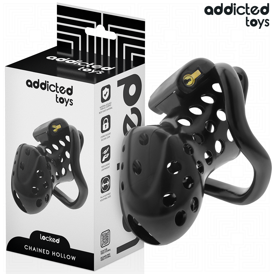ADDICTED TOYS LOCKED - Angeketteter Hohlpeniskäfig 10,5 cm