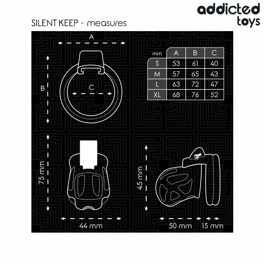 ADDICTED TOYS LOCKED - SILENT KEEP Penis Käfig 7,5 cm