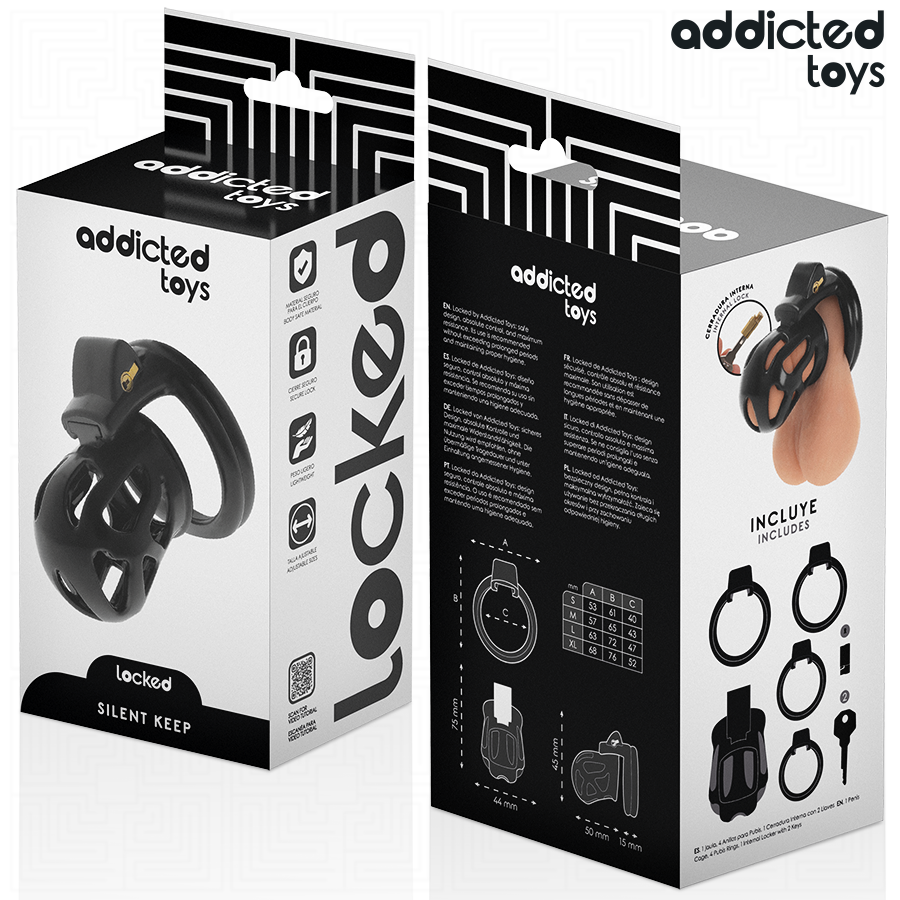 ADDICTED TOYS LOCKED - SILENT KEEP Penis Käfig 7,5 cm