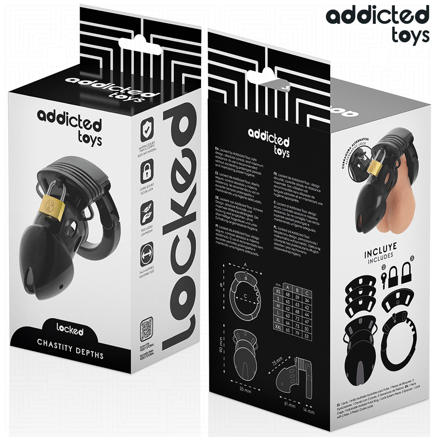 ADDICTED TOYS LOCKED - CHASTITY DEPTHS Penis käfig 7,5 cm