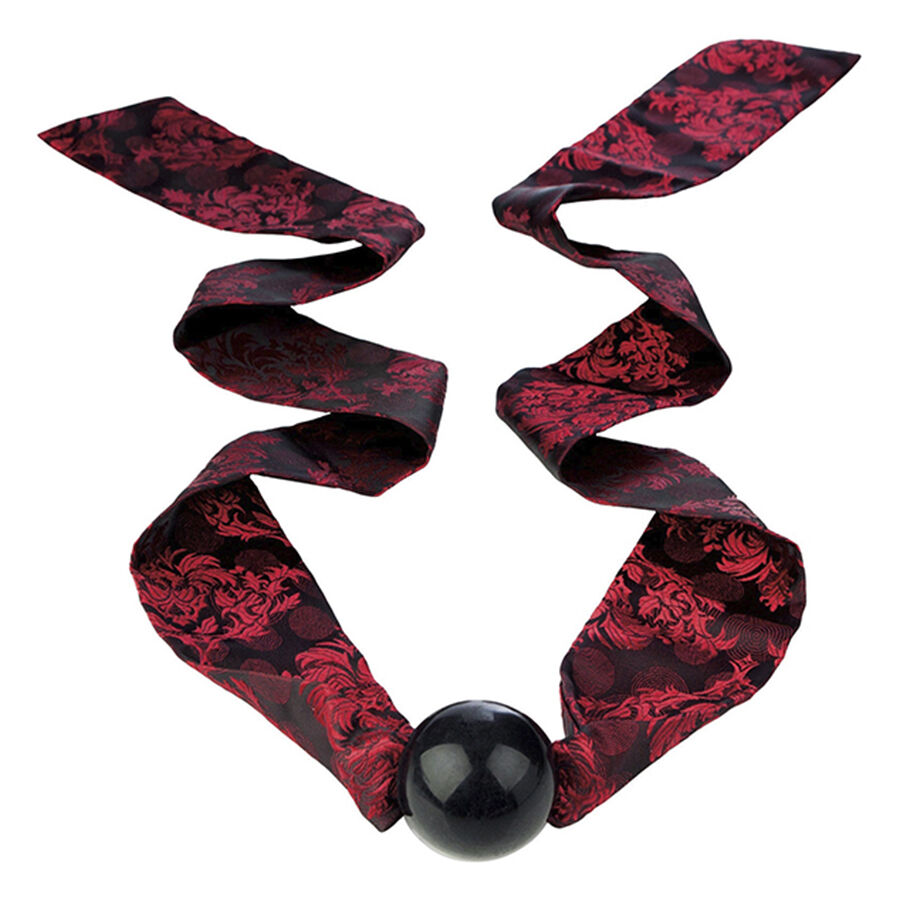 CALEXOTICS - SCANDAL BALL GAG MIT SCHWARZ/ROTEN SCHLEIFEN