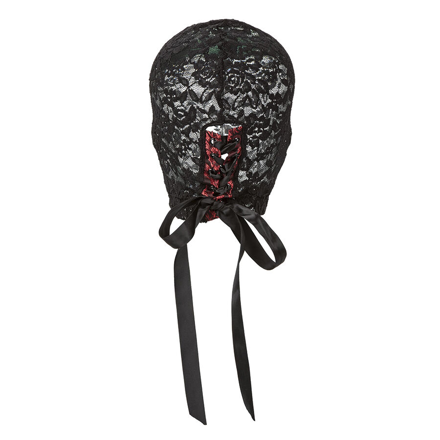 CALEXOTICS - SCANDAL schwarze Spitzen-Balaclava mit Schleife