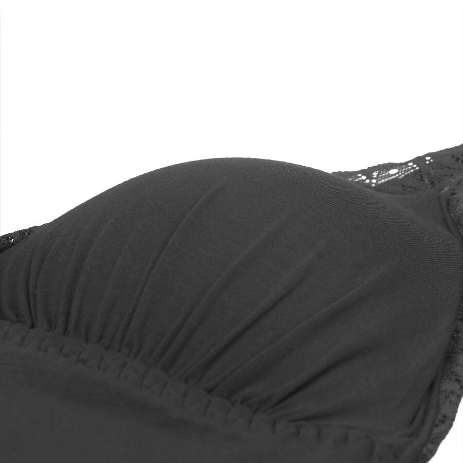 SUBBLIME - Schwarzer Teddy mit Blumen-Spitzen-Detail S/M