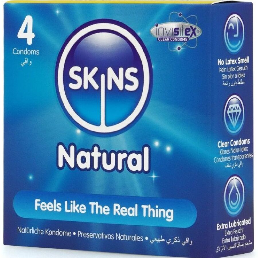SKINS - NATÜRLICHE PREMIUM-KONDOME 4ER PACK
