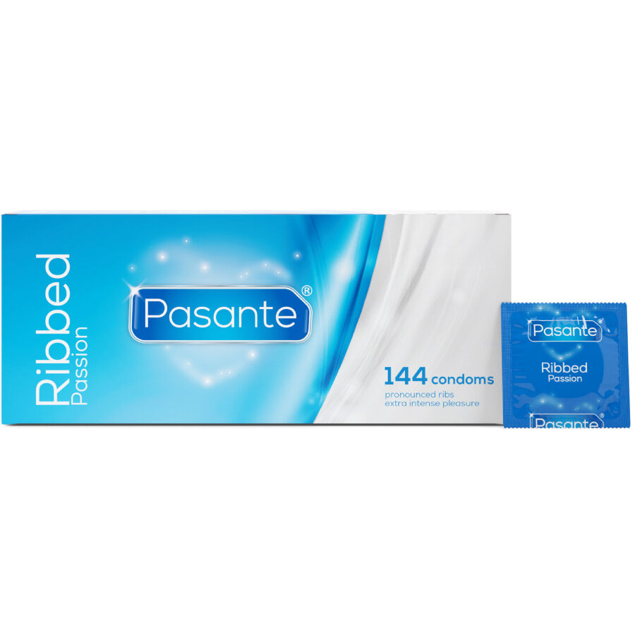 PASANTE - Gerippte Passion-Kondome Box 144 Einheiten