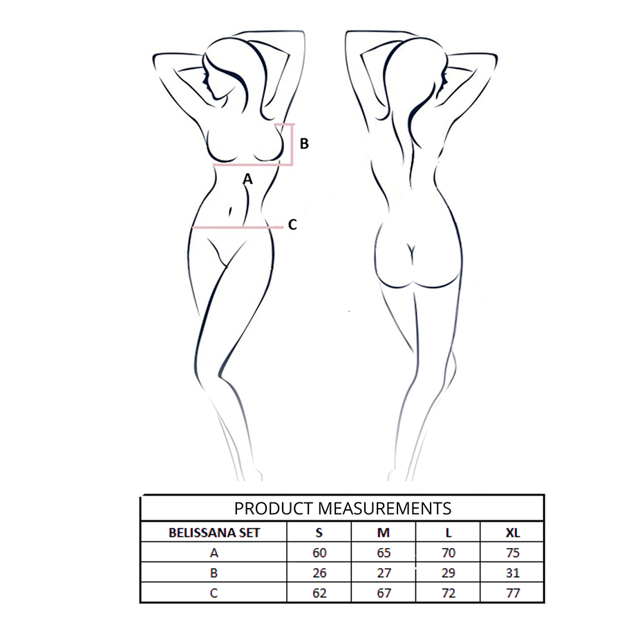 PASSION - BELISSANA BH + STRING SET Schwarz L/XL