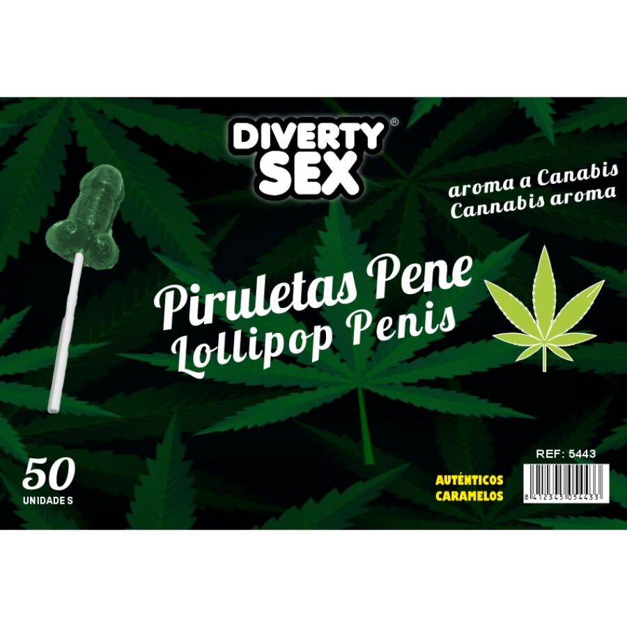 DIABLO GOLOSO - 50 Penis-Lollis mit Cannabis-Aroma