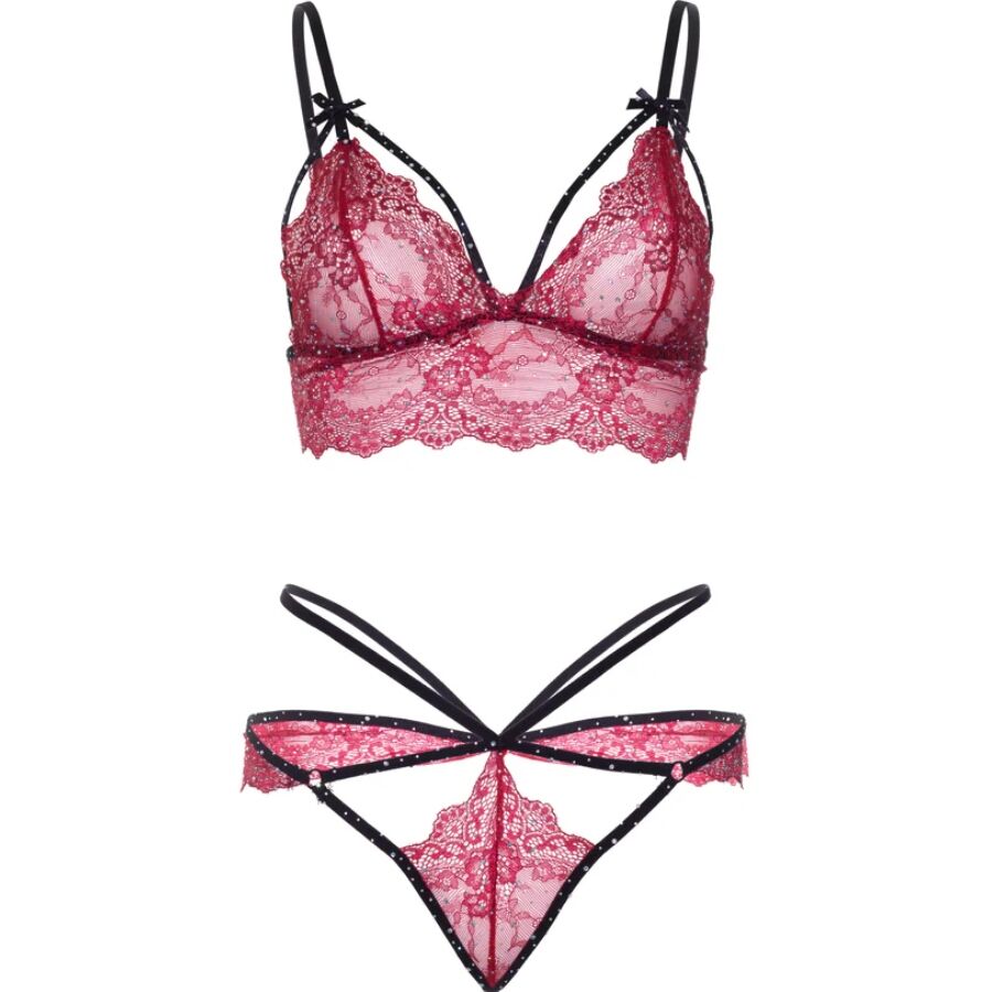 LEG AVENUE - 81623 BH + STRING-SET, BURGUNDERROT