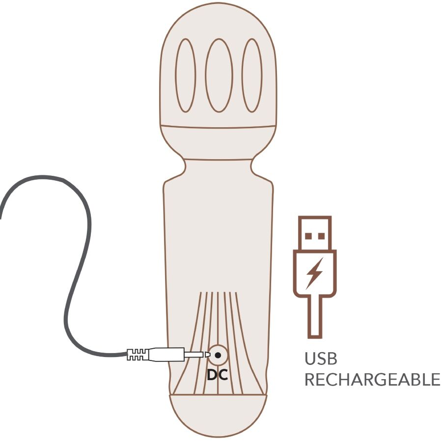 ROCKS-OFF - MINI-AKKU-VIBRATOR MIT 16 FUNKTIONEN, SCHWARZE TULPE