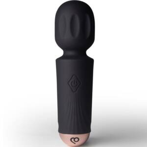 ROCKS-OFF - MINI-AKKU-VIBRATOR MIT 16 FUNKTIONEN, SCHWARZE TULPE
