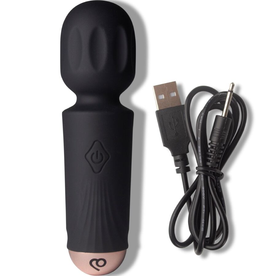 ROCKS-OFF - MINI-AKKU-VIBRATOR MIT 16 FUNKTIONEN, SCHWARZE TULPE