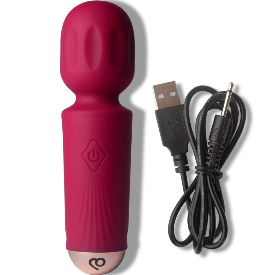 ROCKS-OFF - Wiederaufladbarer Mini-Zauberstab mit 16 Funktionen, Azaleenrot