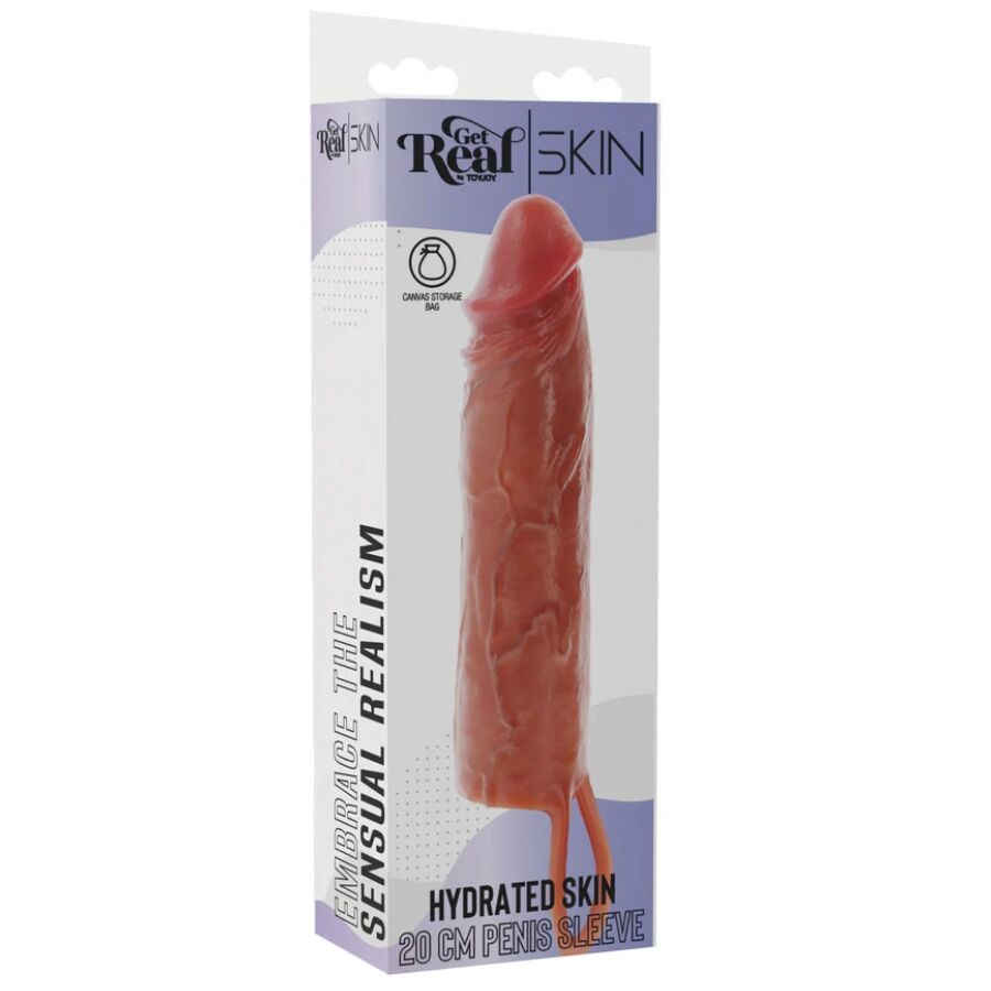 GET REAL - Hydrierte Haut Silikon-Penishülle Karamell 20 cm