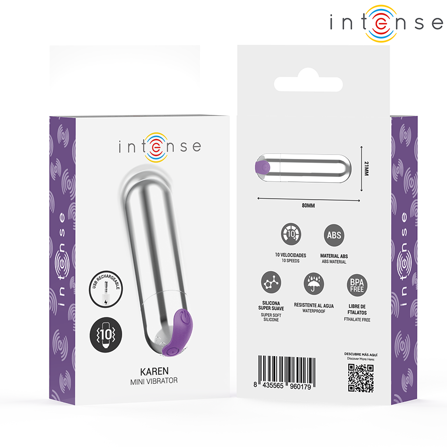 INTENSE - KAREN MINI WIEDERAUFLADBARES VIBRATIONSEI SILBER