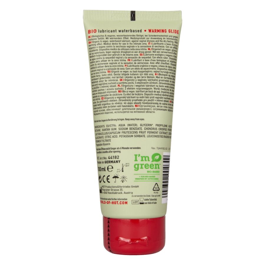 HOT - BIO-WASSERBASIERTES GLEITGEL MIT WÄRMEWIRKUNG 100 ML