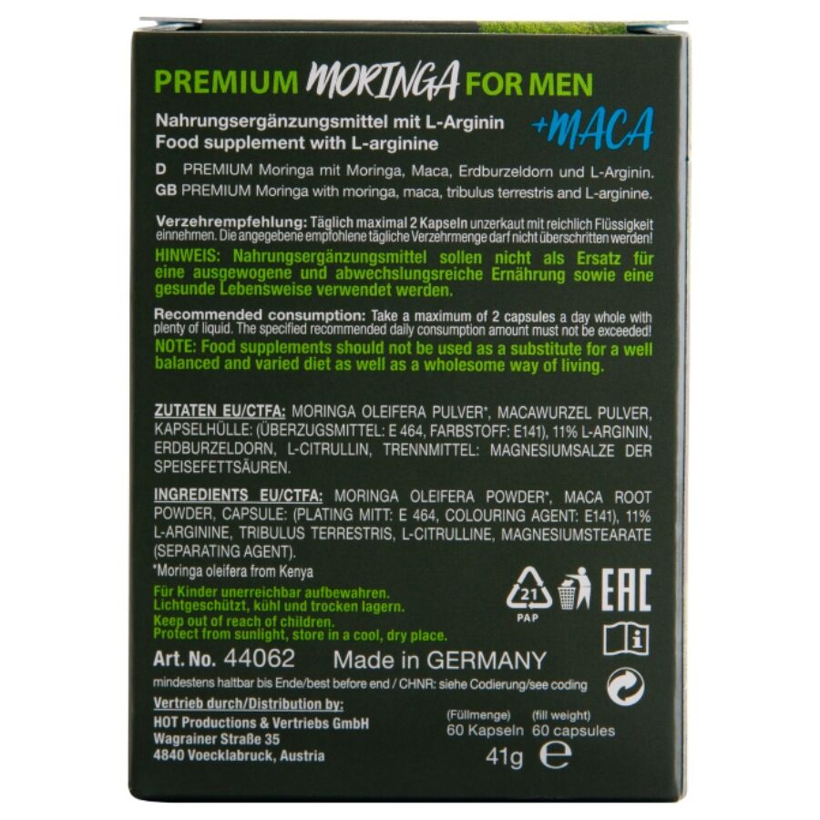 HOT - Moringa Men Kapseln Mann 60 Einheiten