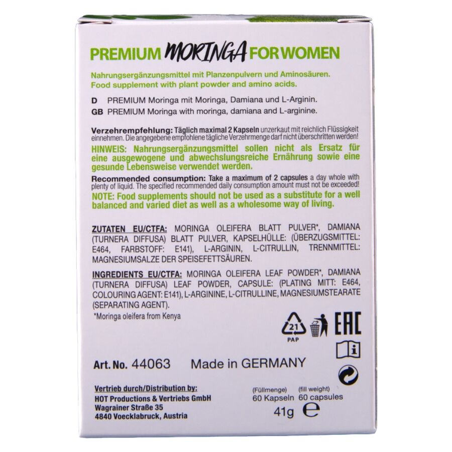 HOT - MORINGA DAMENKAPSELN 60 EINHEITEN
