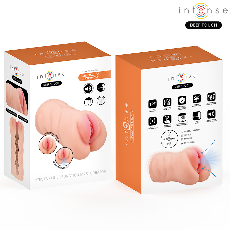 INTENSE DEEP TOUCH - KRISTA VAGINALMASTURBATOR MIT SOG-, VIBRATIONS- UND STIMMEFFEKT 1,2 KG